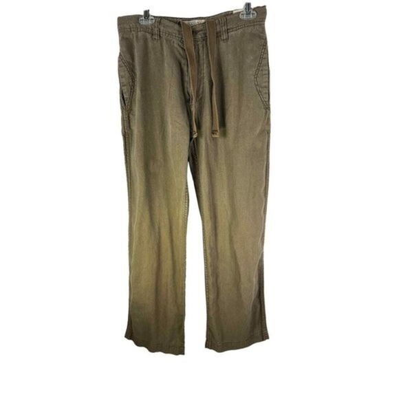 Old Navy Women's‎ Linen Pants Size 29x30 Brown/Khaki Drawstring inside waist - Picture 1 of 8